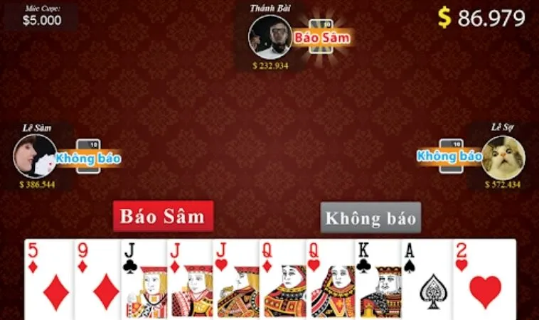 Giao diện chơi Sâm Lốc Tại Nhà Cái BK8