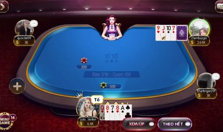 Bàn chơi Xì Tố tại BK8